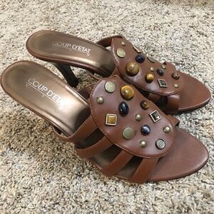 Coup D’Etat Brown Leather Sandals